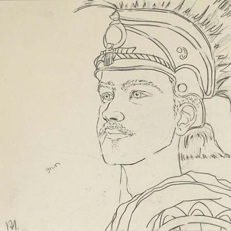 Nele Hülsmann, Untitled, 24 x 23,4 cm, Grafitstift auf Papier, 2025.