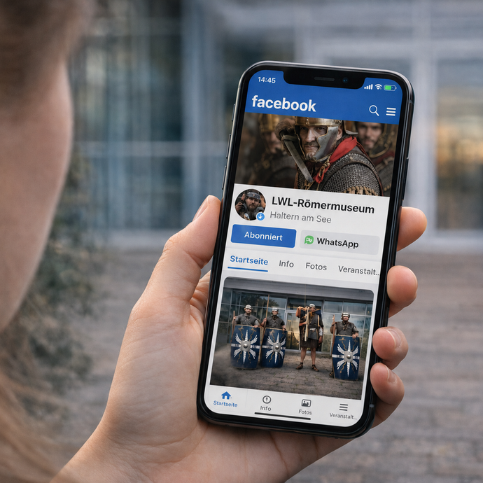 Smartphone mit Facebook LWL-Römermuseum