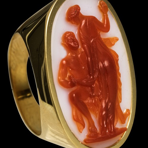 Gemme mit Satyr und Nymphe