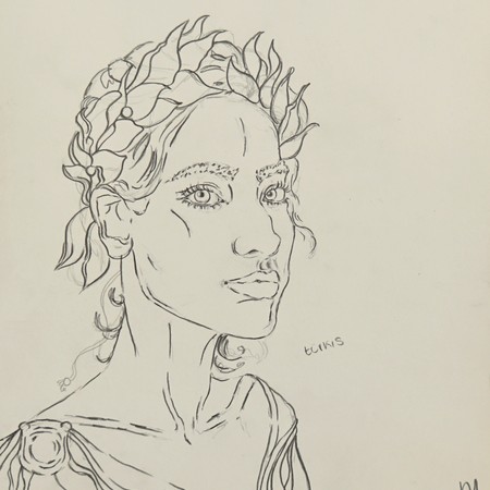 Nele Hülsmann, Untitled, 24 x 25 cm, Grafitstift auf Papier, 2025.