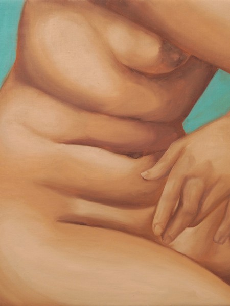 Julia Kalus, La Vita, 60 x 60 cm, Öl auf Leinwand, 2025.