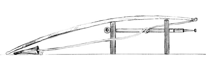 Zeichnung einer antiken Gravierspindel